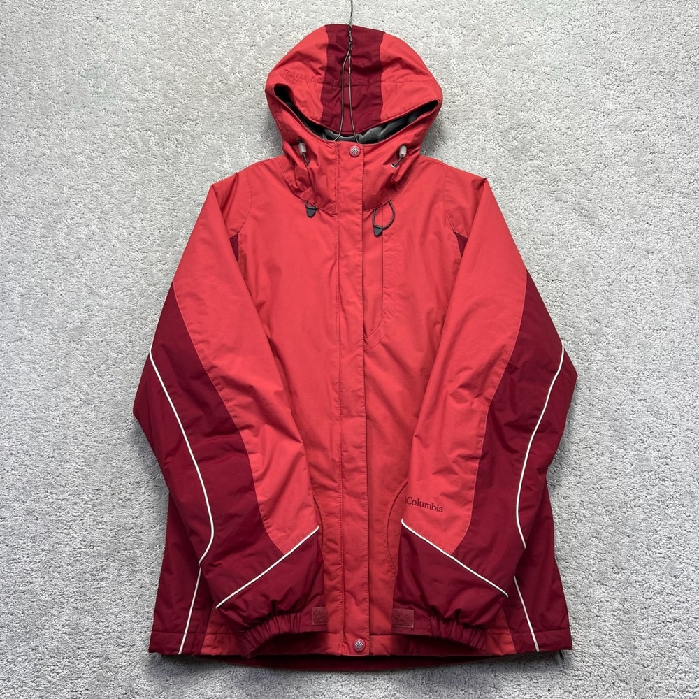Columbia Jacket Womens S Red Rosella Ridge Hooded Weatherproof Insulated Outdoor